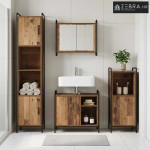 Set ormarića za kupaonicu 2 kom. Staro drvo 65,5 x 34 x 61 cm - Staro