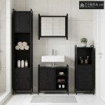 Set ormarića za kupaonicu 3 kom. Crni hrast 40 x 36 x 109,5 cm - Crni