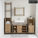 Set ormarića za kupaonicu 3 kom. Hrast artisan 40 x 36 x 181 cm - Hras
