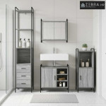 Set ormarića za kupaonicu 3 kom. Siva Sonoma 40 x 36 x 181 cm - Siva S
