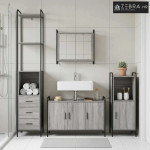 Set ormarića za kupaonicu 3 kom. Siva Sonoma 40 x 36 x 181 cm - Siva S