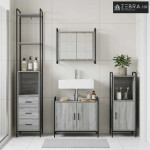 Set ormarića za kupaonicu 3 kom. Siva Sonoma 40 x 36 x 181 cm - Siva S