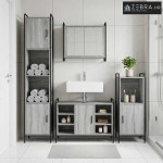 Set ormarića za kupaonicu 3 kom. Siva Sonoma 40 x 36 x 99,5 cm - Siva