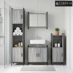 Set ormarića za kupaonicu 3 kom. Siva Sonoma 40 x 36 x 99,5 cm - Siva