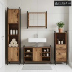 Set ormarića za kupaonicu 3 kom. Staro drvo 40 x 36 x 109,5 cm - Staro