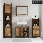 Set ormarića za kupaonicu 3 kom. Staro drvo 40 x 36 x 109,5 cm - Staro