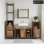 Set ormarića za kupaonicu 3 kom. Staro drvo 40 x 36 x 181 cm - Staro d