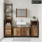 Set ormarića za kupaonicu 3 kom. Staro drvo 40 x 36 x 181 cm - Staro d