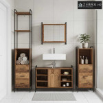 Set ormarića za kupaonicu 3 kom. Staro drvo 40 x 36 x 200,5 cm - Staro
