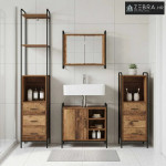 Set ormarića za kupaonicu 3 kom. Staro drvo 40 x 36 x 200,5 cm - Staro