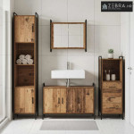 Set ormarića za kupaonicu 4 kom. Staro drvo 40 x 36 x 181 cm - Staro d