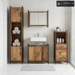 Set ormarića za kupaonicu 4 kom. Staro drvo 40 x 36 x 181 cm - Staro d