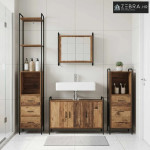 Set ormarića za kupaonicu 4 kom. Staro drvo 40 x 36 x 200,5 cm - Staro
