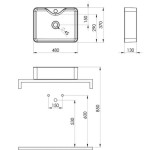 Umivaonik na ploču 48x37x13