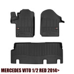 NOVO!!! 3D GUMENI TIPSKI TEPISI MERCEDES VITO 1/2 RED 2014>