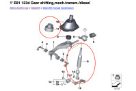 BMW E81, E87, E88, E82 poluga mjenjača sa prigušivačem vibracija