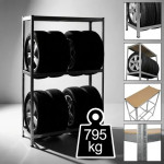 Metalni Stalak za Odlaganje Guma 10843 – Garažni Organizator 180x120x4