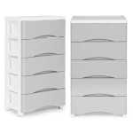 ModernHome PJJCBS0024-05A – Plastična komoda s 5 ladica i kotačićima,