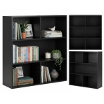 ModernHome Samostojeći Regał s 3 Police – Crni, 87 × 80 cm, Industrijs