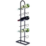 Vilde metalni stalak za vino za 6 boca, 27 × 13 × 84,5 cm – crni