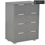Komoda visoki sjaj siva 60 x 35 x 80 cm od konstruiranog drva - Siva