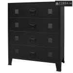Ladičar od metala u industrijskom stilu 78 x 40 x 93 cm crni