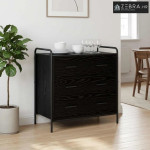 Ormar s ladicama Crni hrast 70 x 39,5 x 71 cm Konstruirano drvo - Crni