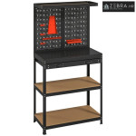 Radni stol 80 x 40,5 x 155 cm, klupa za alat s perforiranom pločom, ku