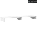 Stalak za monitor bijeli 100 x 27 x 10 cm od konstruiranog drva - Bije