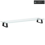 Stalak za monitor crni 80 x 20 x 8 cm kaljeno staklo i metal - Crna 80