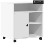 Stalak za printer s kotačima bijeli 60 x 50 x 67 cm - Bijela