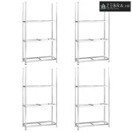 Stalci za gume s 3 razine 4 kom srebrni 110x40x200 cm čelični - 110 x