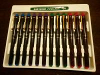 81 kom - Kemijske olovke s čepom šarene