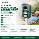 Gardigo solarni ultrazvučni rastjerivač životinja s 5 načina rada, PIR