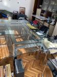 Stakleni stol sa inox konstrukcijom