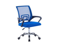 Uredska stolica DISCO krom/plava