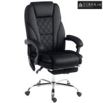 Ergonomska uredska stolica s funkcijom masaže, osloncem za noge, okret
