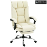 Ergonomska uredska stolica s osloncem za noge, presvlaka od umjetne ko