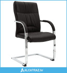 Konzolna uredska stolica od umjetne kože crna - NOVO