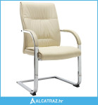 Konzolna uredska stolica od umjetne kože krem - NOVO
