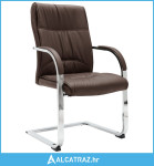 Konzolna uredska stolica od umjetne kože smeđa - NOVO
