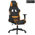 Masažna Gaming stolica od tkanine s osloncem crno-narančasta - Tamnožu