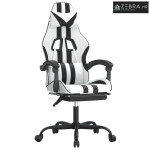 Okretna Gaming stolica s osloncem bijelo-crna od umjetne kože - Bijela