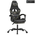Okretna Gaming stolica s osloncem crno-maskirna od umjetne kože - Crna