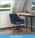 Okretna uredska stolica plava baršunasta - NOVO