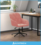 Okretna uredska stolica ružičasta baršunasta - NOVO