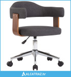 Okretna uredska stolica od savijenog drva i tkanine siva - NOVO
