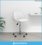 Okretna uredska stolica od umjetne kože bijela - NOVO