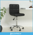 Okretna uredska stolica od umjetne kože crna - NOVO
