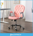 Okretna uredska stolica od umjetne kože ružičasta - NOVO
